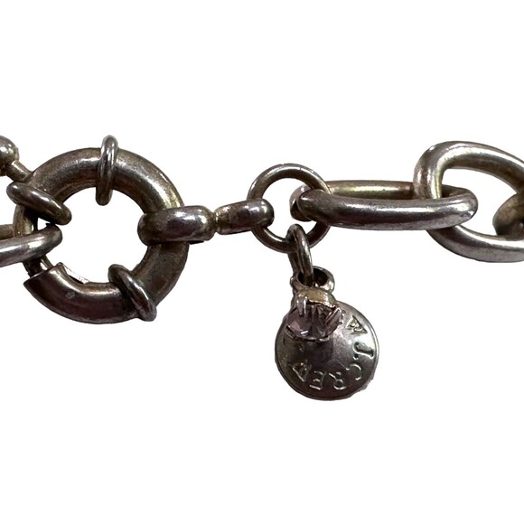 J CREW Orange Enamel & Rhinestone Barrel Chainlink Statement Necklace - Picture 5 of 5